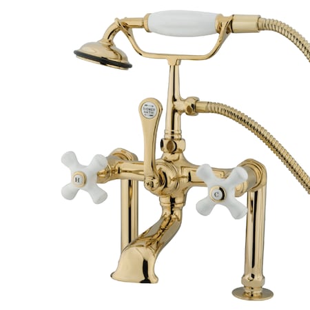 Kingston Brass Deck-Mount Clawfoot Tub Faucet, Polished Brass, Deck Mount CC111T2
