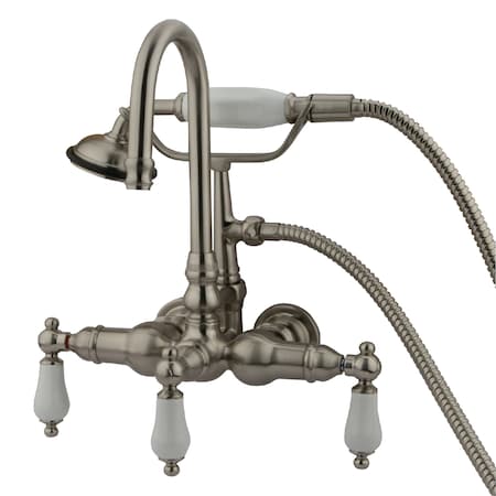 Kingston Brass Wall-Mount Clawfoot Tub Faucet, Brushed Nickel, Tub Wall Mount CC11T8