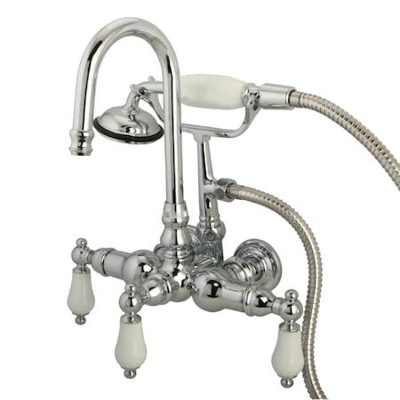 Kingston Brass Wall-Mount Clawfoot Tub Faucet, Polished Chrome, Tub Wall Mount CC12T1