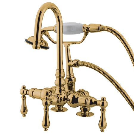 Kingston Brass Deck-Mount Clawfoot Tub Faucet, Polished Brass, Deck Mount CC13T2