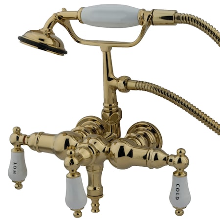 Kingston Brass Wall-Mount Clawfoot Tub Faucet, Polished Brass, Tub Wall Mount CC21T2