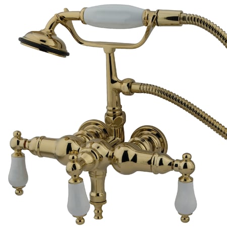 Kingston Brass Wall-Mount Clawfoot Tub Faucet, Polished Brass, Tub Wall Mount CC23T2