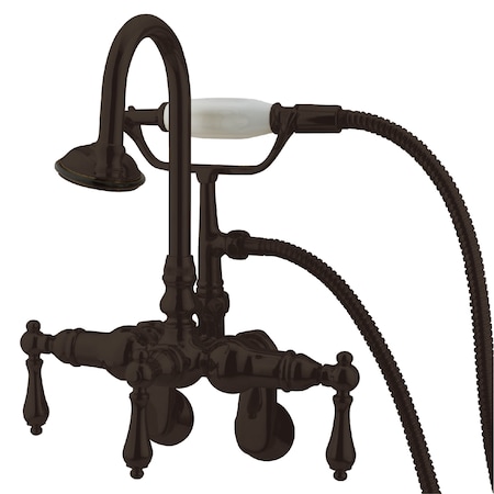 Kingston Brass Wall-Mount Clawfoot Tub Faucet, Standard, 3-3/8" to 9", 2, Tub Wall Mount, Oil Rubbed Bronze CC301T5