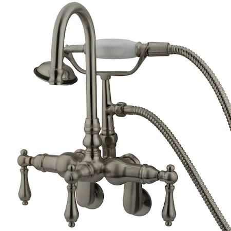 Kingston Brass Wall-Mount Clawfoot Tub Faucet, 2, Tub Wall Mount, Brushed Nickel CC301T8