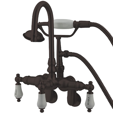 Kingston Brass Wall-Mount Clawfoot Tub Faucet, Standard, 3-3/8" to 9", 2, Tub Wall Mount, Oil Rubbed Bronze CC303T5