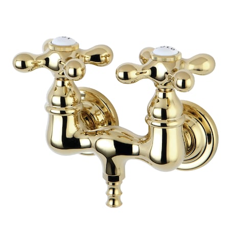 Kingston Brass Wall-Mount Clawfoot Tub Faucet, Polished Brass, Tub Wall Mount CC37T2