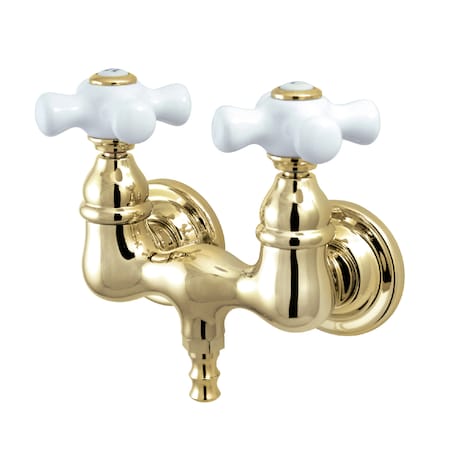 Kingston Brass Wall-Mount Clawfoot Tub Faucet, Polished Brass, Tub Wall Mount CC39T2
