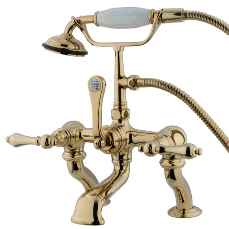 Kingston Brass Deck-Mount Clawfoot Tub Faucet, Polished Brass, Deck Mount CC409T2