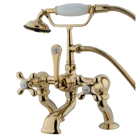 Kingston Brass Deck-Mount Clawfoot Tub Faucet, Polished Brass, Deck Mount CC415T2