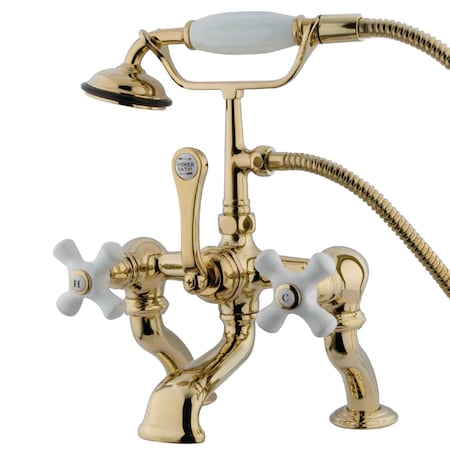 Kingston Brass Deck-Mount Clawfoot Tub Faucet, Polished Brass, Deck Mount CC417T2