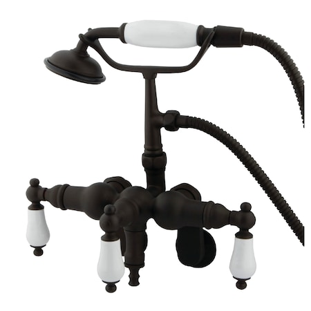Kingston Brass Wall-Mount Clawfoot Tub Faucet, Standard, 3-3/8" to 9", 2, Tub Wall Mount, Oil Rubbed Bronze CC421T5