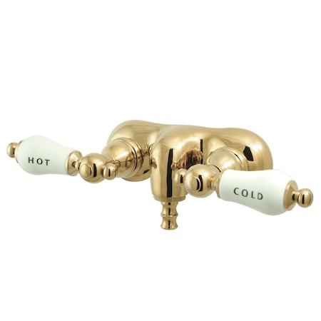 Kingston Brass Wall-Mount Clawfoot Tub Faucet, Polished Brass, Tub Wall Mount CC43T2