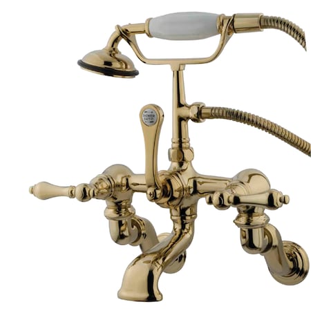 Kingston Brass Wall-Mount Clawfoot Tub Faucet, Polished Brass, Tub Wall Mount CC457T2