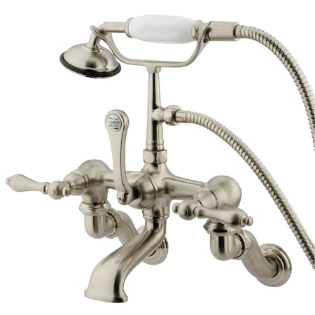 Kingston Brass Wall-Mount Clawfoot Tub Faucet, Brushed Nickel, Tub Wall Mount CC457T8