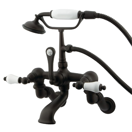 Kingston Brass Wall-Mount Clawfoot Tub Faucet, Standard, 3-3/8" to 10", 2, Tub Wall Mount, Oil Rubbed Bronze CC459T5