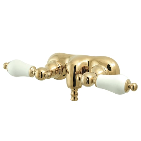 Kingston Brass Wall-Mount Clawfoot Tub Faucet, Polished Brass, Tub Wall Mount CC45T2
