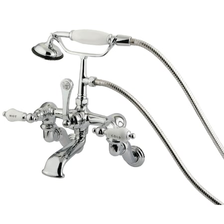 Kingston Brass Wall-Mount Clawfoot Tub Faucet, Polished Chrome, Tub Wall Mount CC462T1