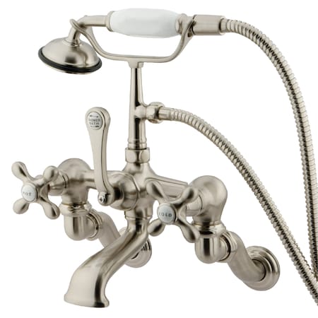 Kingston Brass Wall-Mount Clawfoot Tub Faucet, Brushed Nickel, Tub Wall Mount CC463T8