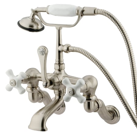 Kingston Brass Wall-Mount Clawfoot Tub Faucet, Brushed Nickel, Tub Wall Mount CC465T8