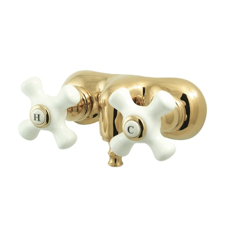 Kingston Brass Wall-Mount Clawfoot Tub Faucet, Polished Brass, Tub Wall Mount CC49T2