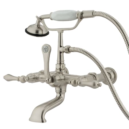 Kingston Brass Wall-Mount Clawfoot Tub Faucet, Brushed Nickel, Tub Wall Mount CC541T8