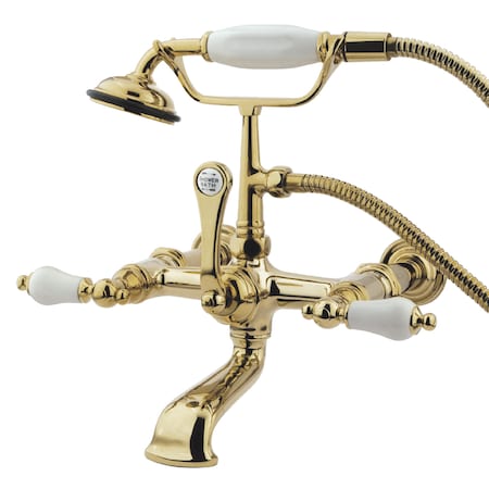Kingston Brass Wall-Mount Clawfoot Tub Faucet, Polished Brass, Tub Wall Mount CC543T2