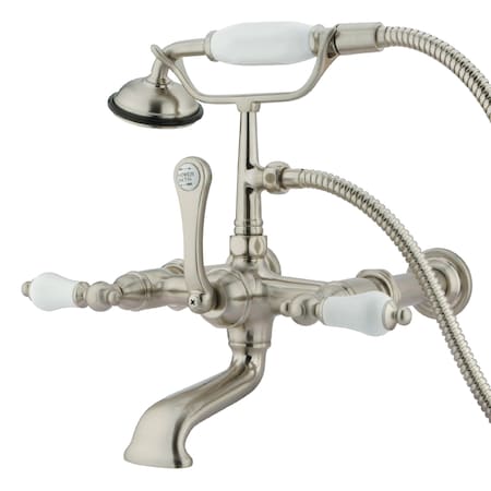 Kingston Brass Wall-Mount Clawfoot Tub Faucet, Brushed Nickel, Tub Wall Mount CC543T8
