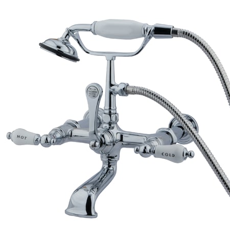 Kingston Brass Wall-Mount Clawfoot Tub Faucet, Polished Chrome, Tub Wall Mount CC546T1