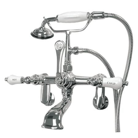 Kingston Brass Wall-Mount Clawfoot Tub Faucet, Polished Chrome, Tub Wall Mount CC54T1