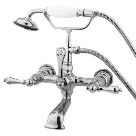 Kingston Brass Wall-Mount Clawfoot Tub Faucet, Polished Chrome, Tub Wall Mount CC552T1