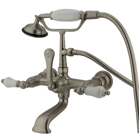 Kingston Brass Wall-Mount Clawfoot Tub Faucet, Brushed Nickel, Tub Wall Mount CC553T8