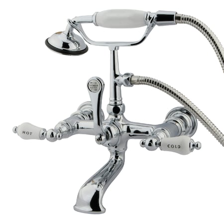 Kingston Brass Wall-Mount Clawfoot Tub Faucet, Polished Chrome, Tub Wall Mount CC556T1