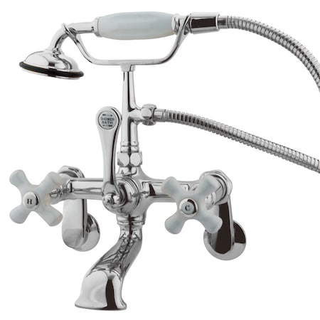 Kingston Brass Wall-Mount Clawfoot Tub Faucet, Polished Chrome, Tub Wall Mount CC60T1