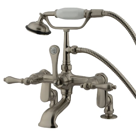 Kingston Brass Deck-Mount Clawfoot Tub Faucet, Standard, 3" to 12", 2, Deck Mount, Brushed Nickel CC651T8