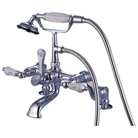 Kingston Brass Deck-Mount Clawfoot Tub Faucet, Standard, 3" to 12", 2, Deck Mount, Polished Chrome CC654T1
