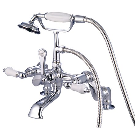 Kingston Brass Deck-Mount Clawfoot Tub Faucet, Standard, 3" to 12", 2, Deck Mount, Polished Chrome CC656T1