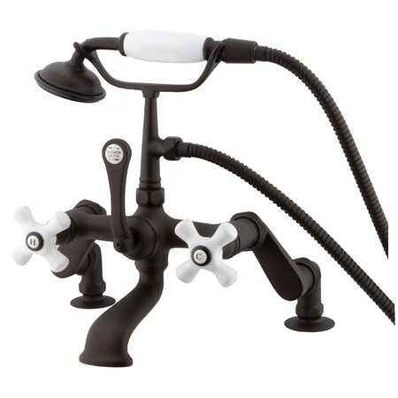 Kingston Brass Deck-Mount Clawfoot Tub Faucet, Standard, 3" to 12", 2, Deck Mount, Oil Rubbed Bronze CC659T5