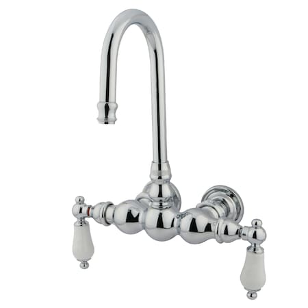 Kingston Brass Wall-Mount Clawfoot Tub Faucet, Polished Chrome, Tub Wall Mount CC6T1