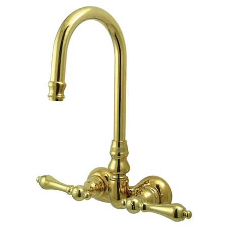 Kingston Brass Wall-Mount Clawfoot Tub Faucet, Polished Brass, Tub Wall Mount CC71T2
