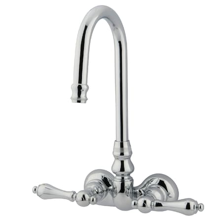 Kingston Brass Wall-Mount Clawfoot Tub Faucet, Polished Chrome, Tub Wall Mount CC72T1