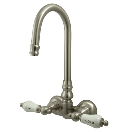 Kingston Brass Wall-Mount Clawfoot Tub Faucet, Brushed Nickel, Tub Wall Mount CC73T8