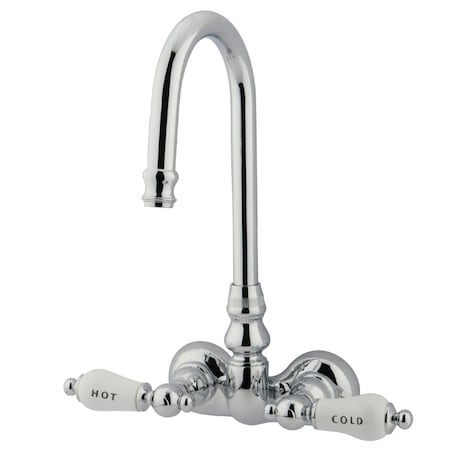 Kingston Brass Wall-Mount Clawfoot Tub Faucet, Polished Chrome, Tub Wall Mount CC74T1