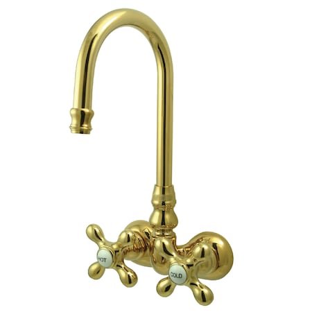 Kingston Brass Wall-Mount Clawfoot Tub Faucet, Polished Brass, Tub Wall Mount CC77T2