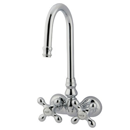 Kingston Brass Wall-Mount Clawfoot Tub Faucet, Polished Chrome, Tub Wall Mount CC78T1