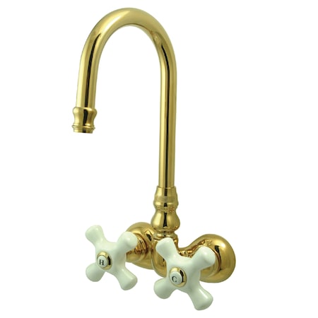 Kingston Brass Wall-Mount Clawfoot Tub Faucet, Polished Brass, Tub Wall Mount CC79T2