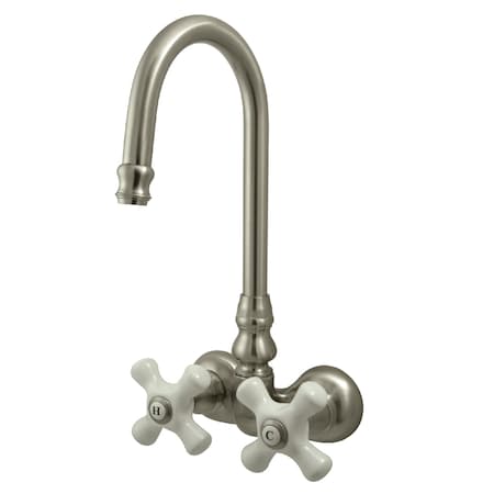Kingston Brass Wall-Mount Clawfoot Tub Faucet, Brushed Nickel, Tub Wall Mount CC79T8