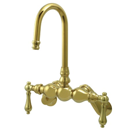 Kingston Brass Wall-Mount Clawfoot Tub Faucet, Polished Brass, Tub Wall Mount CC81T2