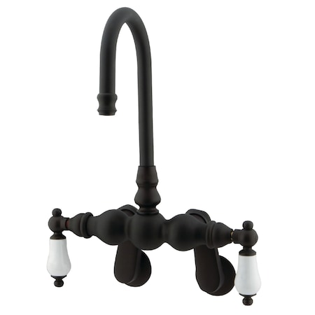 Kingston Brass Wall-Mount Clawfoot Tub Faucet, Standard, 3-3/8" to 9", 2, Tub Wall Mount, Oil Rubbed Bronze CC83T5