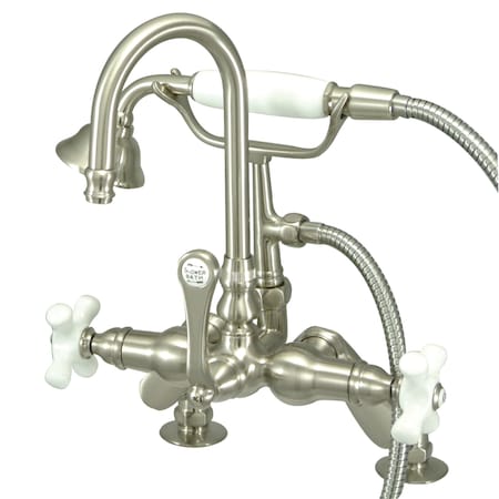 Kingston Brass Deck-Mount Clawfoot Tub Faucet, Standard, 7", 2, Deck Mount, Brushed Nickel CC8538PX