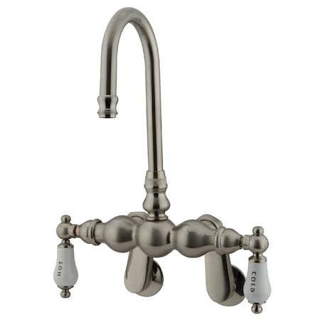 Kingston Brass Wall-Mount Clawfoot Tub Faucet, Brushed Nickel, Tub Wall Mount CC85T8